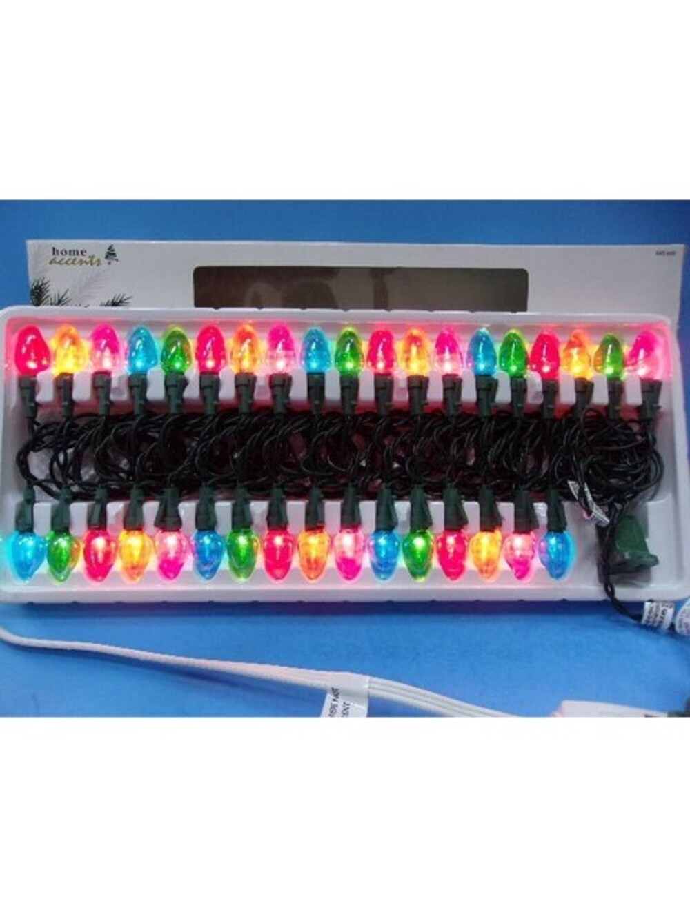 Vintage Iridescent Christmas Light String Multicolor Indoor/Outdoor New in Box